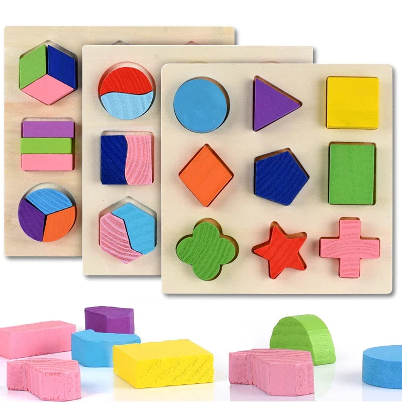 Wooden geometric shapes puzzle for children
